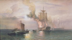 Güney Denizi balina avcıları balina kaynıyor, yanında balina, c.1875-85